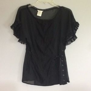 Black Sheer Dress Top